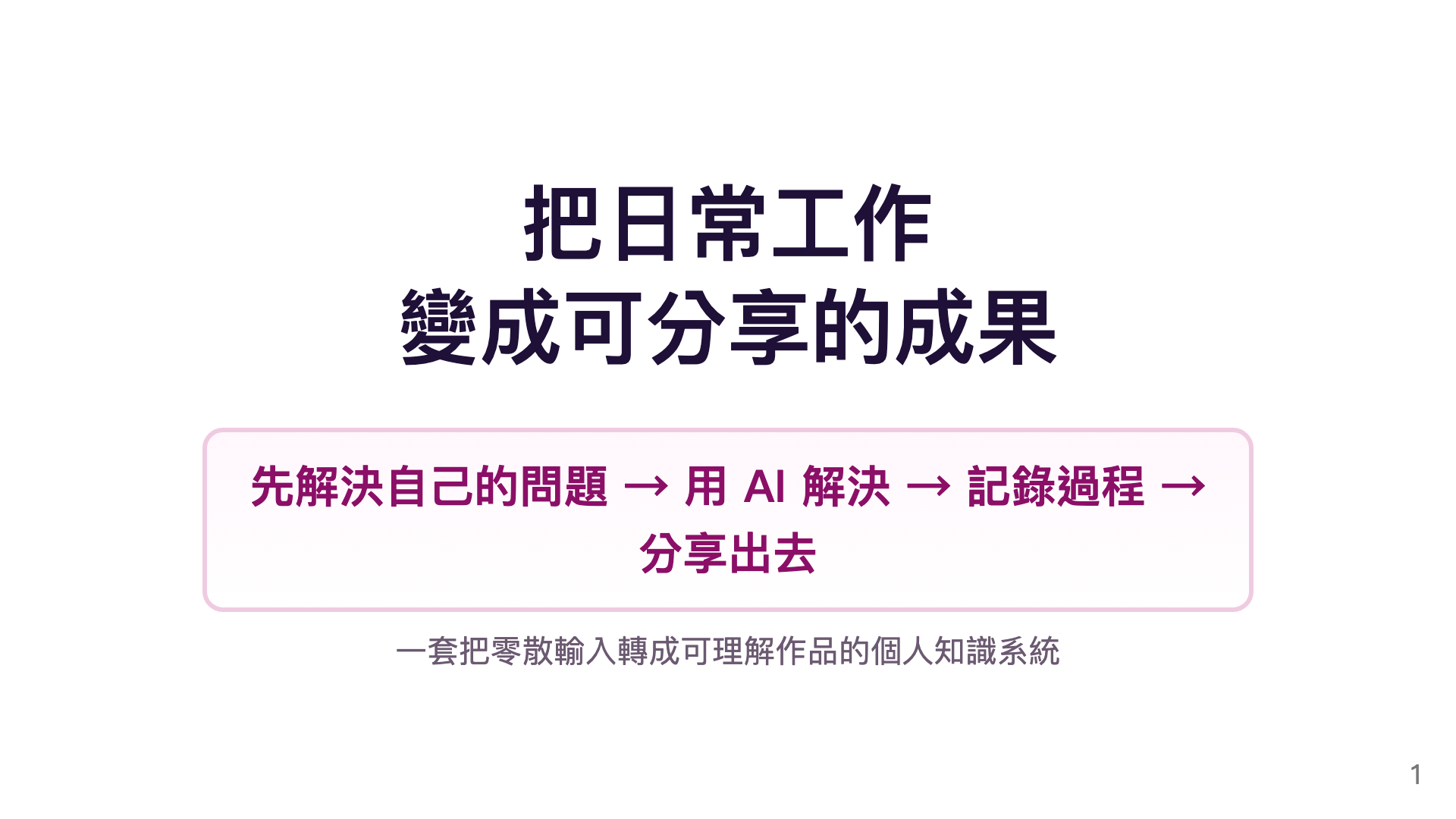 個人知識系統 Deck 預覽：把日常工作變成可分享的成果